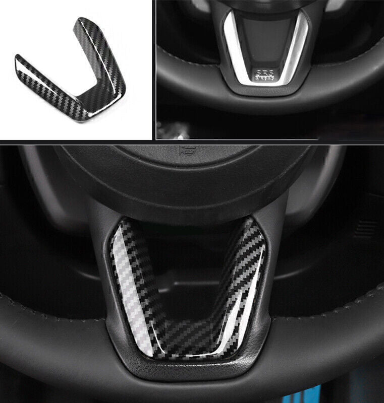 1P for Mazda CX-5 CX5 17-24 Carbon Fiber Steering Wheel U Type Sheet Cover Trim
