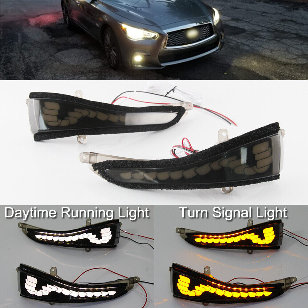 2x LED Mirror Sequential Turn Signal Lights fit for Infiniti Q50 Q60 Q70 14-2022