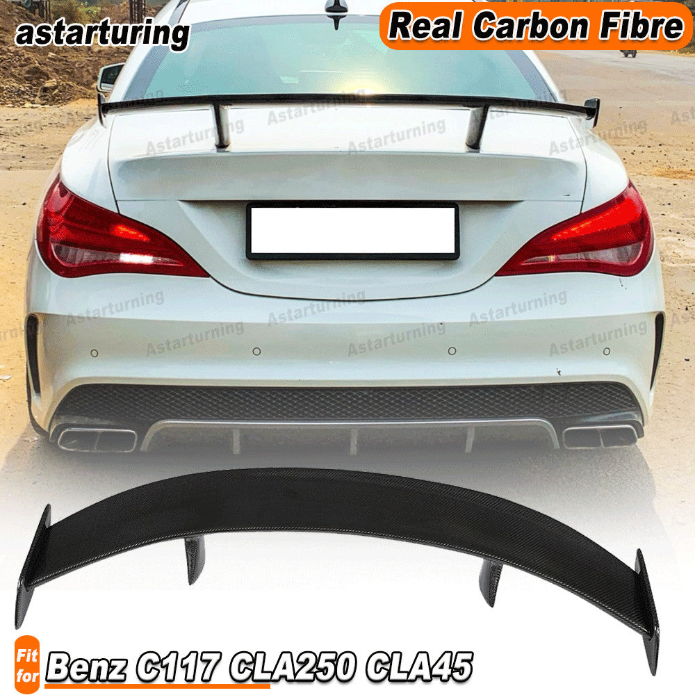 for Benz C117 CLA250 CLA45 2013-19 REAL Carbon Rear Trunk Spoiler Boot Wing Lip
