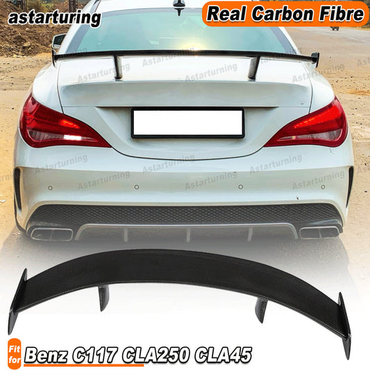 for Benz C117 CLA250 CLA45 2013-19 REAL Carbon Rear Trunk Spoiler Boot Wing Lip