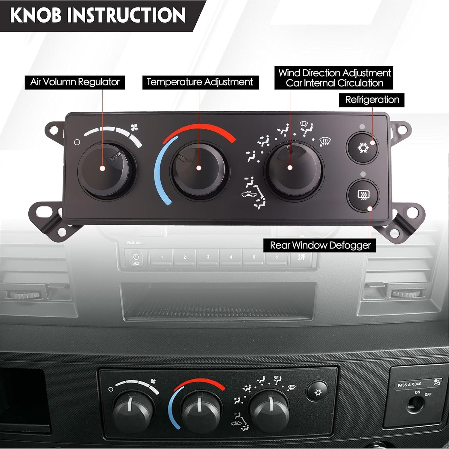 AC heater climate control for 2006-2008 for Dodge for Ram 1500 2500 temperature control. Q