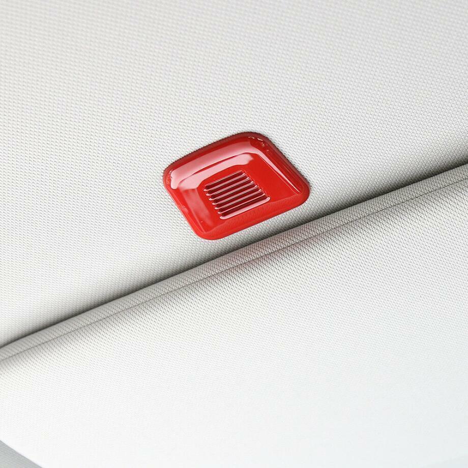 Red Roof Interior Microphone Frame Cover Decor for Dodge Durango 2017+2PCS
