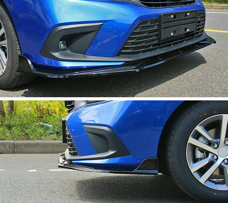 for Honda for Civic 11th 22-2023 Glossy Black Front Bumper Lip Spoiler Bodykit Refit