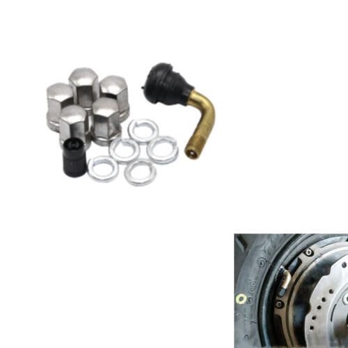 90-degree angle tire valve extension adapter kit for motorcycles, cars, and bicycles. Q