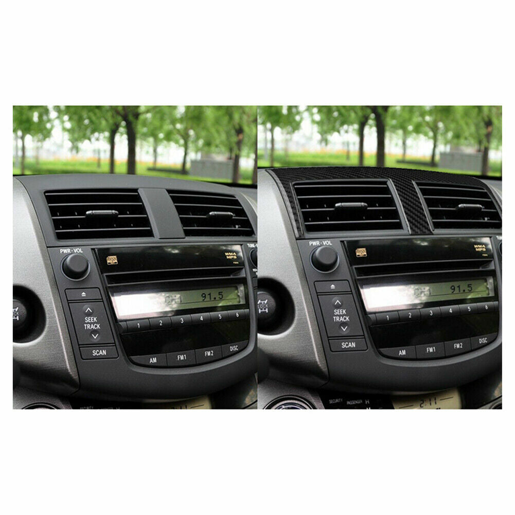 Carbon fiber console air vent socket cover trim suitable for Toyota RAV4 2006-11
