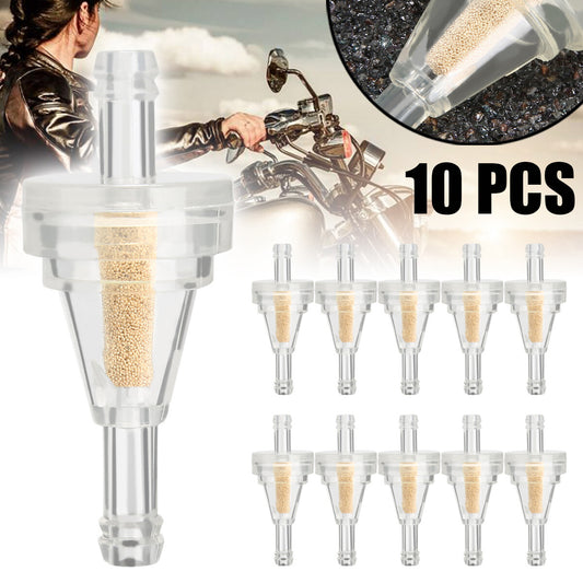 10x Motorcycle Inline Gas Fuel Filter 1/4 inch 6.3mm Fuel Line Dirt Bike ATV UTV Q