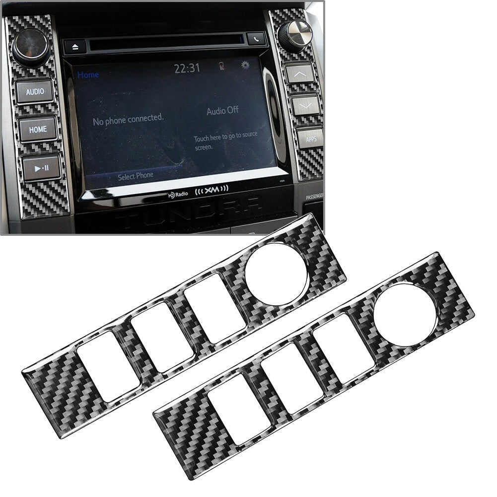 Carbon Fiber Central Console Volume Switch Cover Trim Fit for Toyota Tundra 2014-21