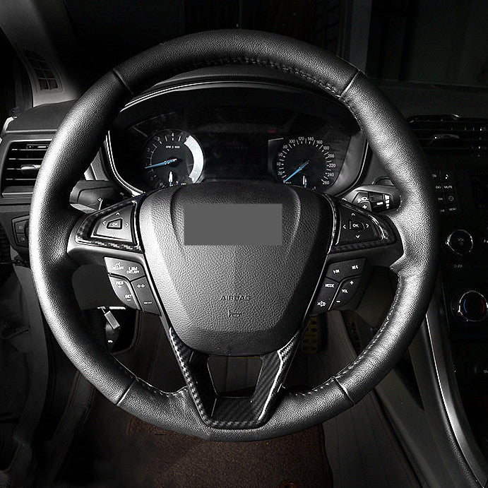 Carbon fiber Steering Wheel Trim 3pcs For EDGE 2015-2022 v