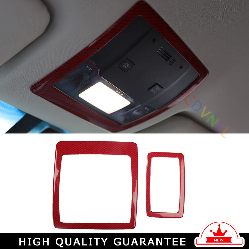 Front Reading Lamp Frame Cover Trim Fit for Lexus NX 2015-2020 Red Carbon Fiber