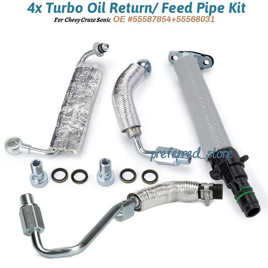 Turbine oil return and inlet pipe kit for Cruze Sonic Trax 55587854- v