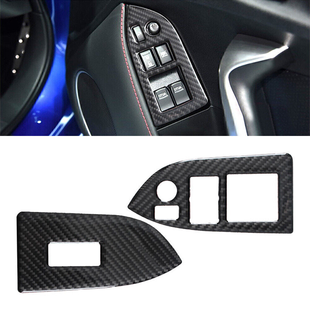 Carbon Fiber Interior Window Switch Button Trim for Subaru BRZ for Toyota 86 RHD Q