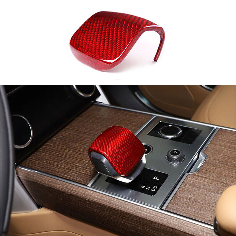 Red Carbon Fiber Console Gear Shift Knob Trim for Range Rover Sport 2023-2024 n