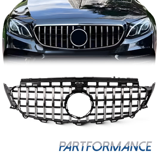 GTR for CHRome Grille Front Bumper Grille for Mercedes W213 E200 E300 E400 2016-2020- v