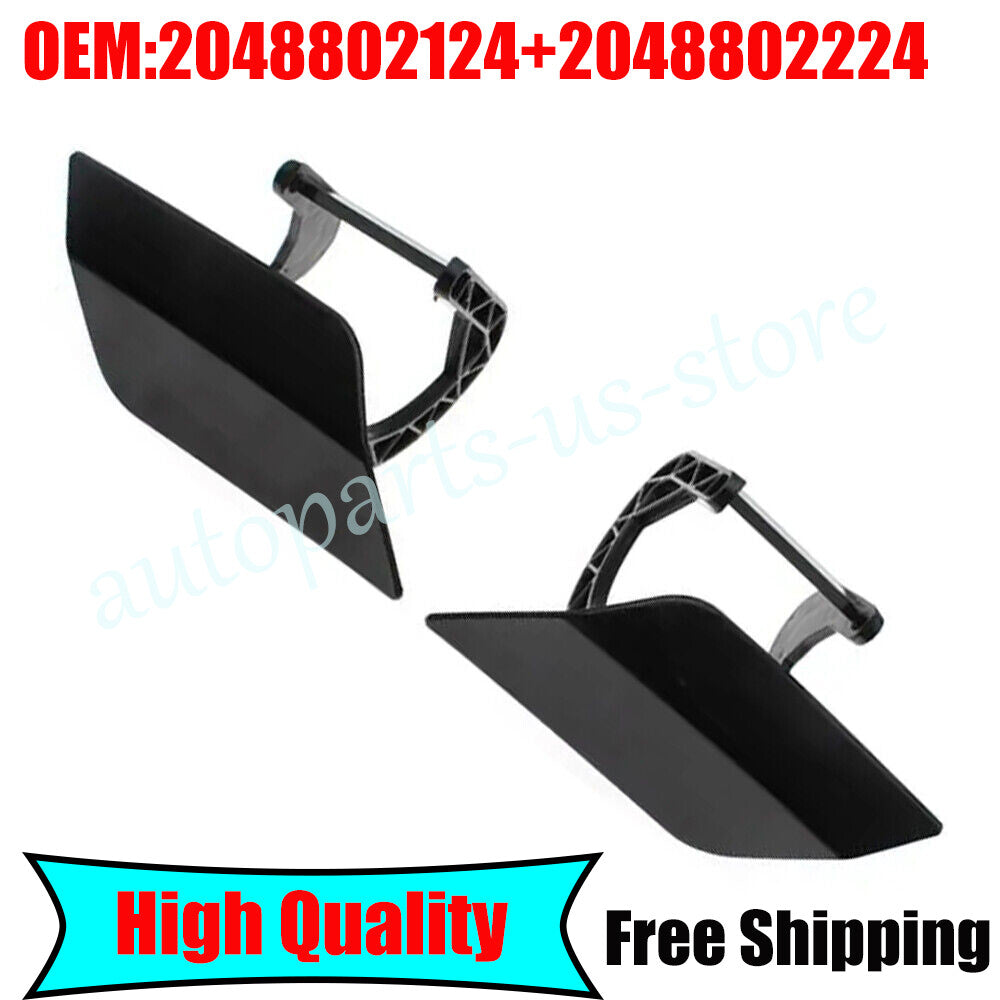 1 Pair Front L+R Headlight Washer Cover Fit 2008-2011 for Mercedes-Benz C300 C350