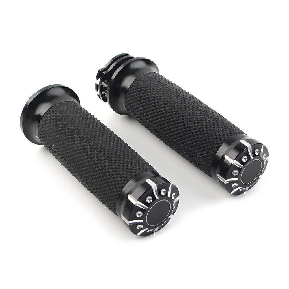 1 Handlebar Hand Grips for Harley Dyna Sportster XL883 1200 Softail 96-17 Black