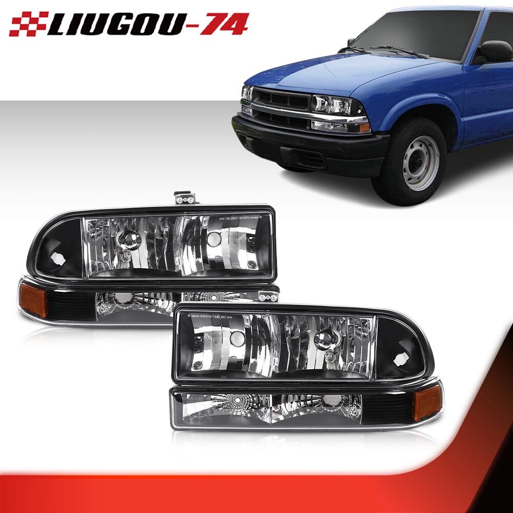 Fits 98-05 for Blazer 98-04 for S10 Pickup Headlight + Bumper Light Brand New - v