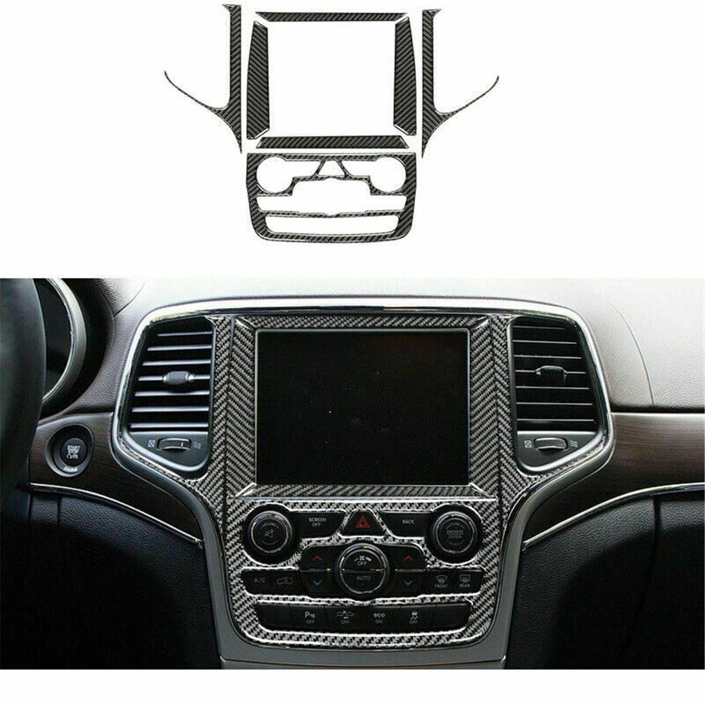 19pcs for Jeep Grand Cherokee 2011-2020 Carbon Fiber Full Interior Kit Set Cover