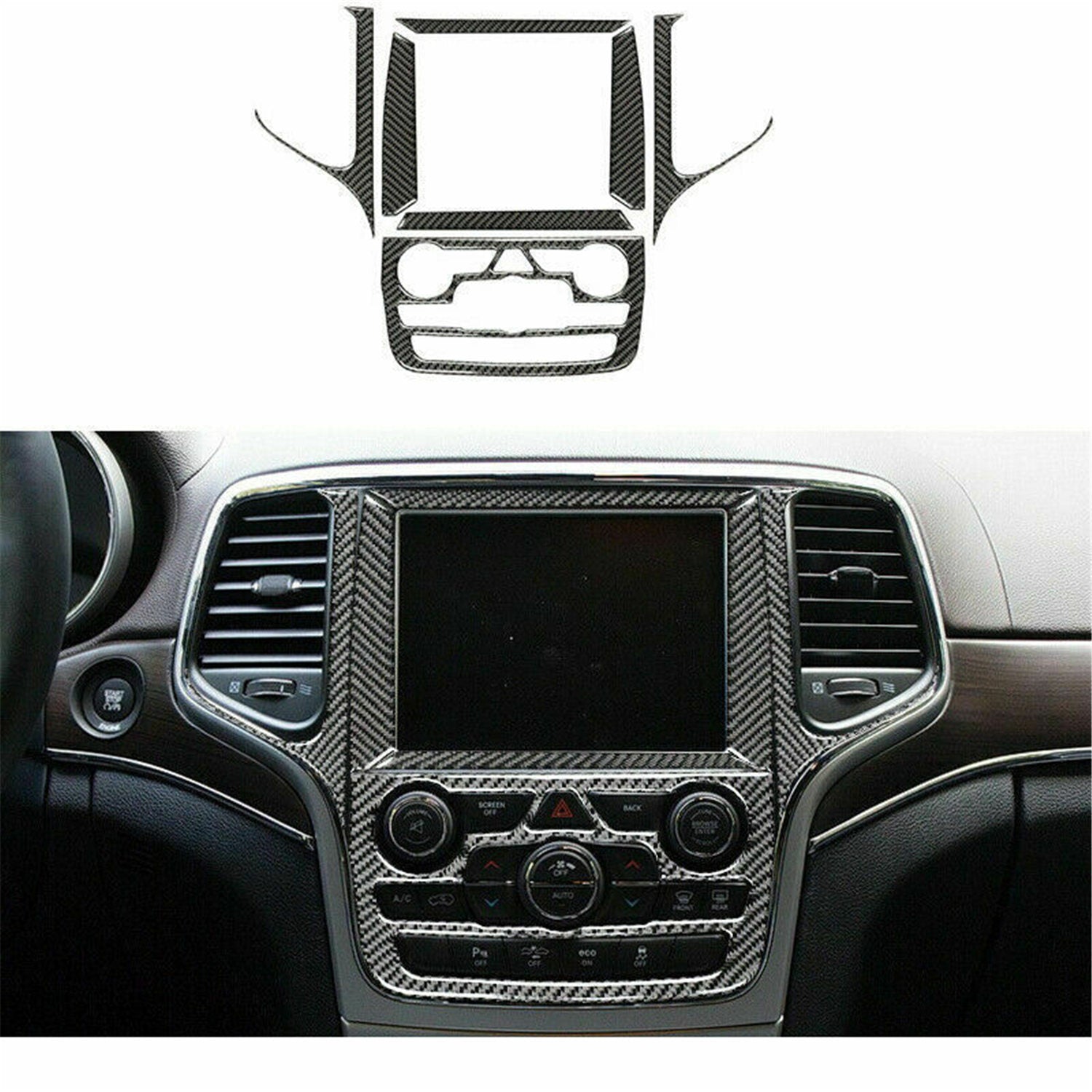 19pcs for Jeep Grand Cherokee 2011-2020 Carbon Fiber Full Interior Kit Set Cover