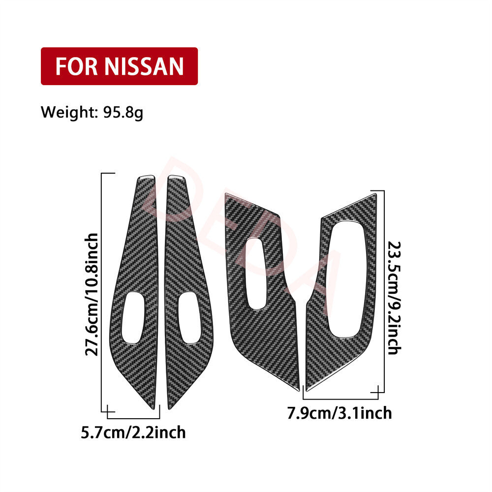 RHD Carbon Fiber Window Lift Switch Button Cover for Nissan Altima Teana 2013-18