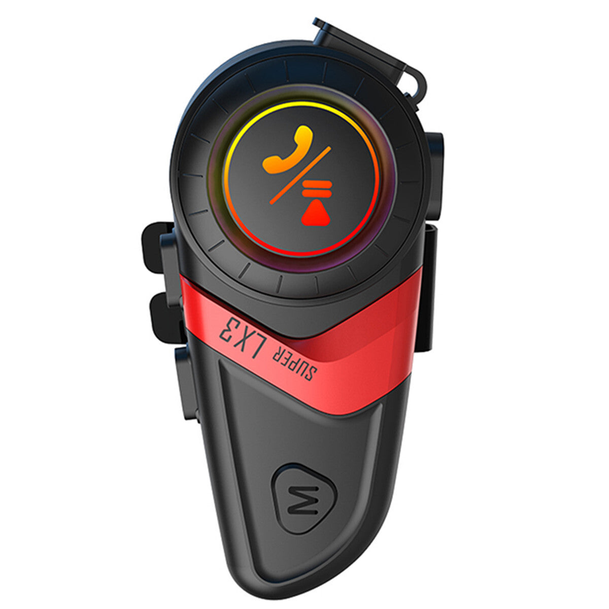LX3 Helmet Motorcycle Bluetooth Headset ABS Anti-Jamming Red With Charging Cable Q