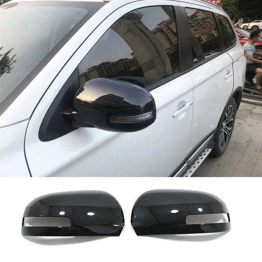 Carbon Fiber Side Door Mirror Trim Cover ABS For 2013-2020 for Mitsubishi Outlander