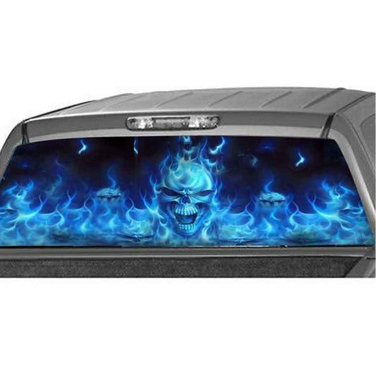 Body Rear Window Decal Vinyl Flaming Skul Graphics Sticker Fit For Car Truck for SUV