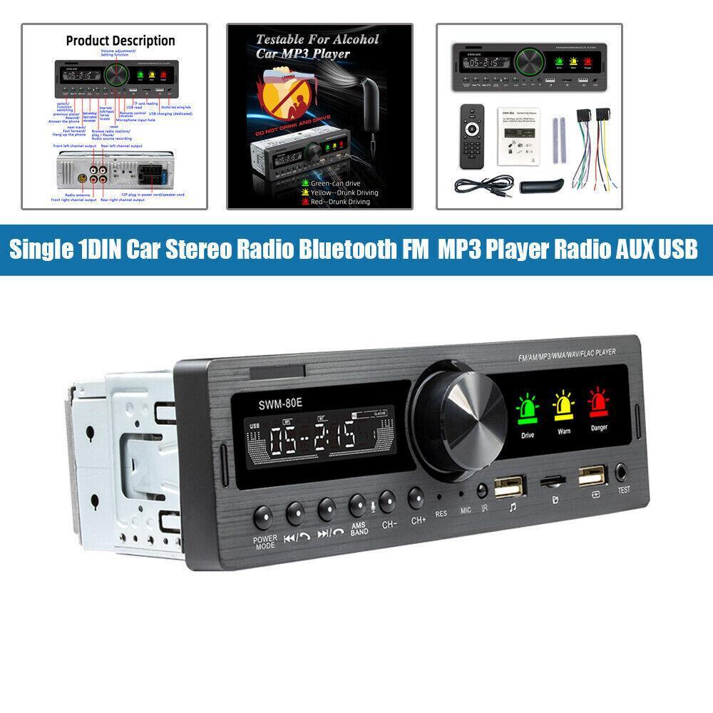 Bluetooth FM audio head unit player MP3/USB/SD/AUXCar radio stereo mono 1DIN- n