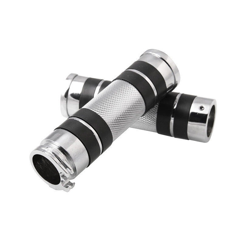 2-Piece Aluminum Handlebar and Grip Set for Motorcycles, Bikes, and All-Terrain Vehicles, Fits All 25mm - n