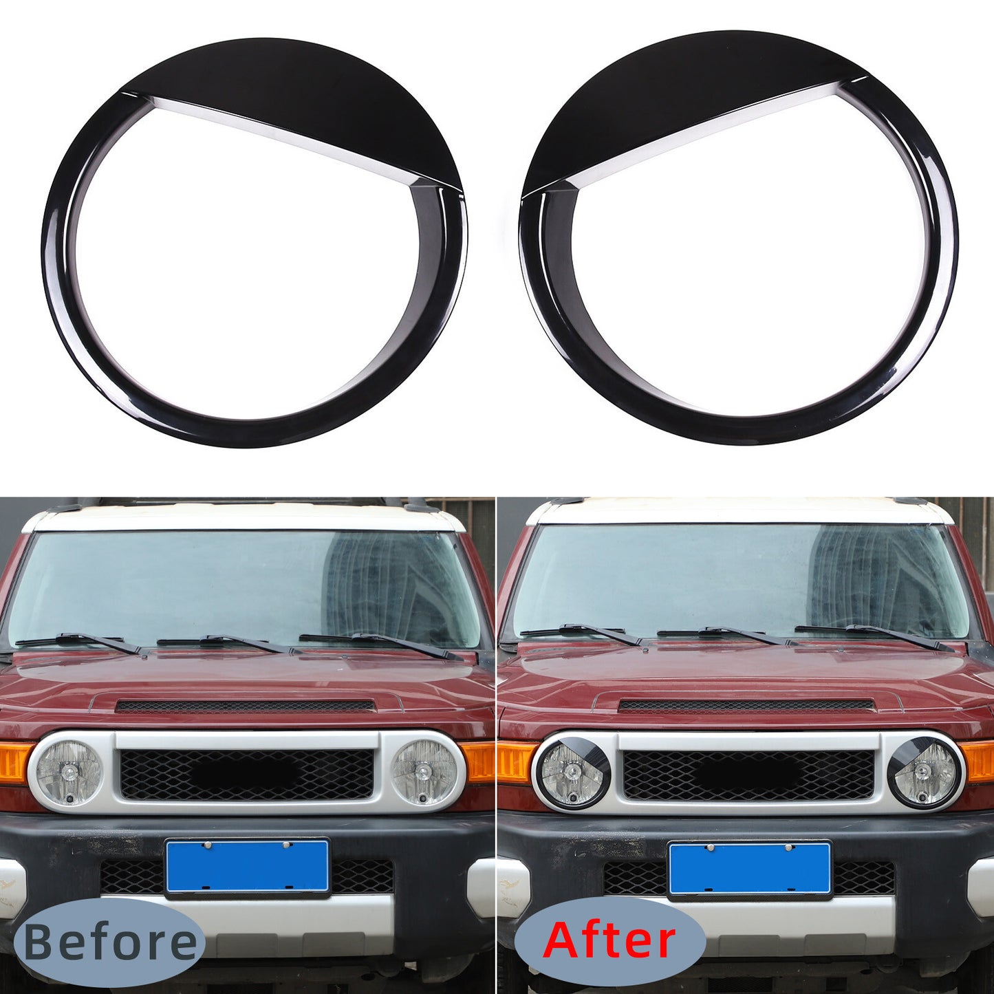 2-Piece Angry Eye Headlight Cover for FJ Cruiser 2007-2021 n