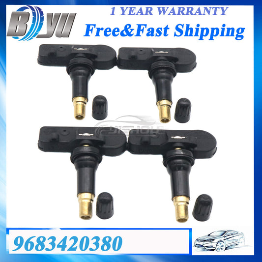 9683420380 433MHz New 4X TPMS Tire Pressure Sensors for Peugeot 308 for Citroen C4