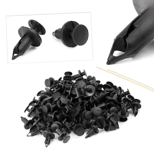 8mm Hole Plastic Rivets Fastener Push Clips Clip for Car Auto Fender 100Pcs