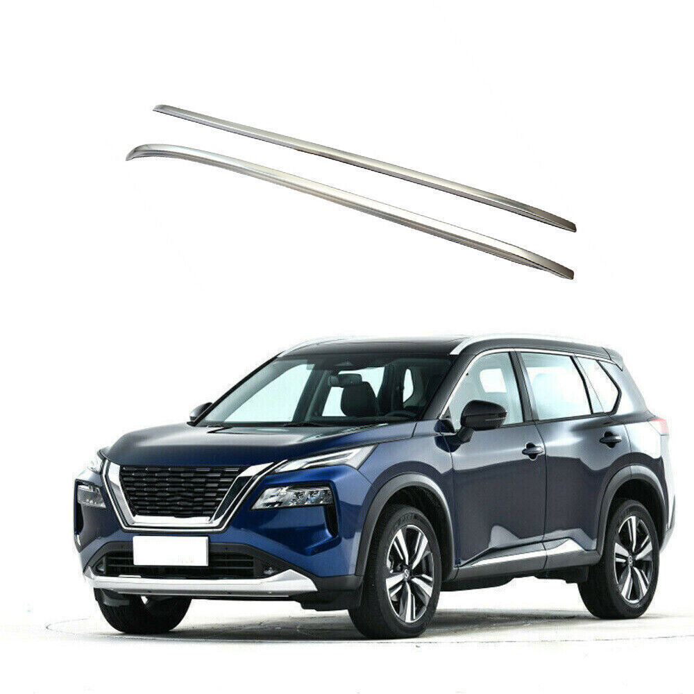 for Nissan Rogue 21-2023 Silver Roof Rack Side Rails Luggage Carrier Bar Trim 2X