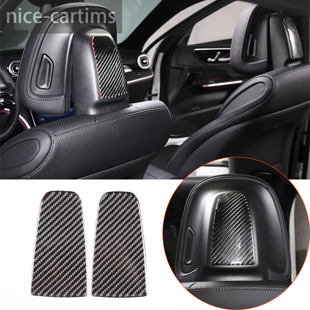 for Benz C Class W206 2022-23 Inner Front for Seat Headrest Panel Cover Carbon Fiber