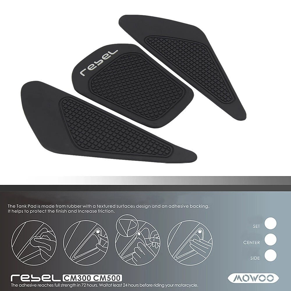 for Honda Rebel 300 CM300 CM500 CMX500 Tank Pad Rubber Sticker Protector Decal