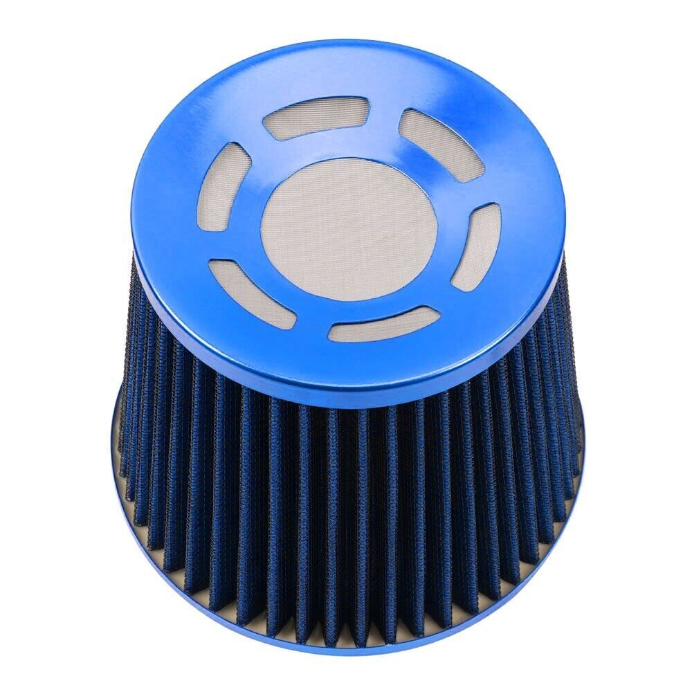 3 76mm High Flow Inlet Cold Air Intake Cone Replacement Dry Air Filter Blue Q