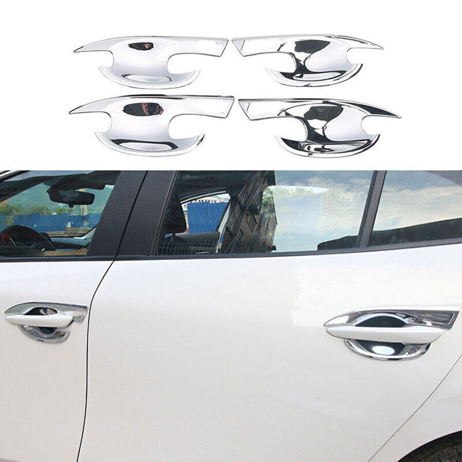 4P Chrome Exterior Side Door Handle Bowl Cover Trim for Mazda 3 Axela 2019-2023