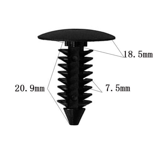 100PC Clips for 8mm Hole Plastic Rivets Retainer Fender Bumper Push Pin Fastener