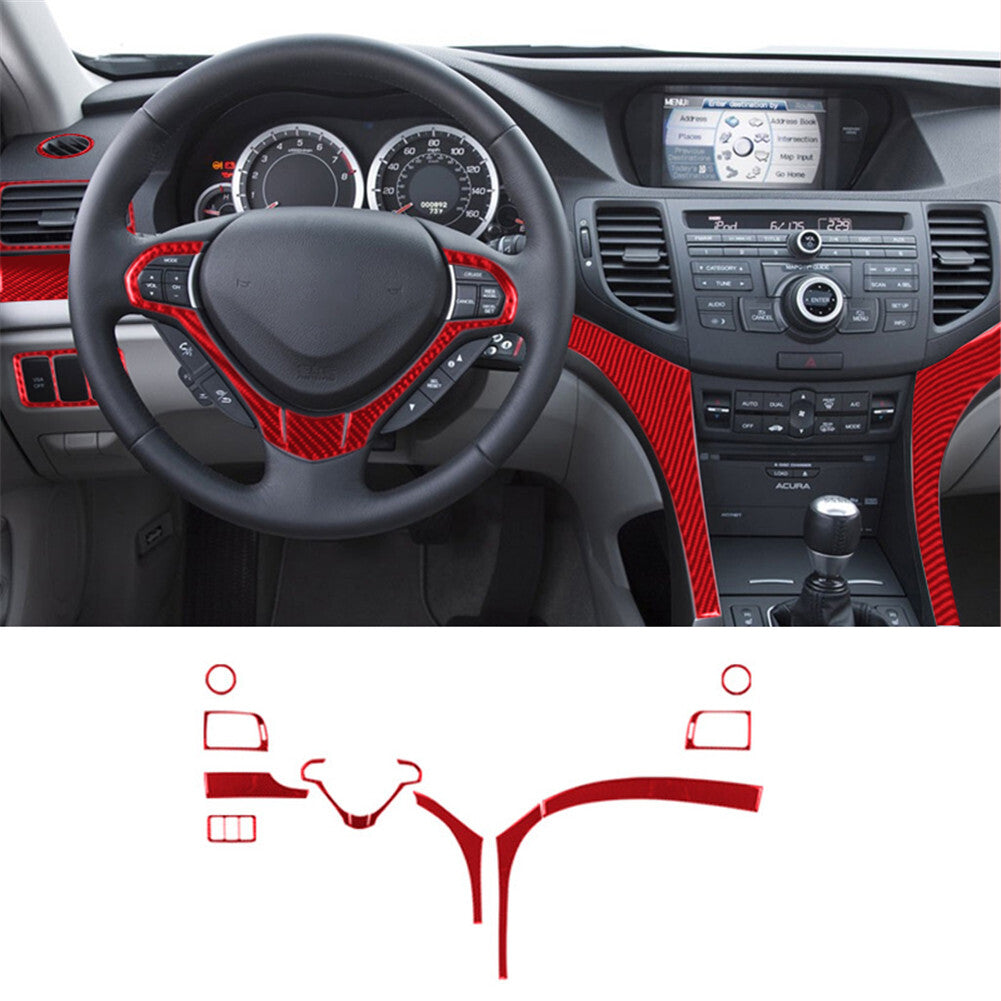 for VW for Golf 7 GTI MK7 2014-2019 Red Carbon Fiber GPS Navigation Panel Trim Cover v