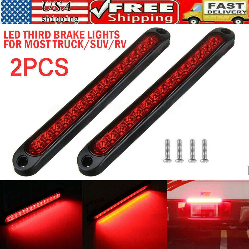 2x Universal 15LED 3rd Brake Light Car Rear Window High Mount Red Stop Tail Lamp