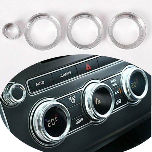 for Range Rover Sport 2014-17 Silver Alloy Center Console AC Volume Knob Ring