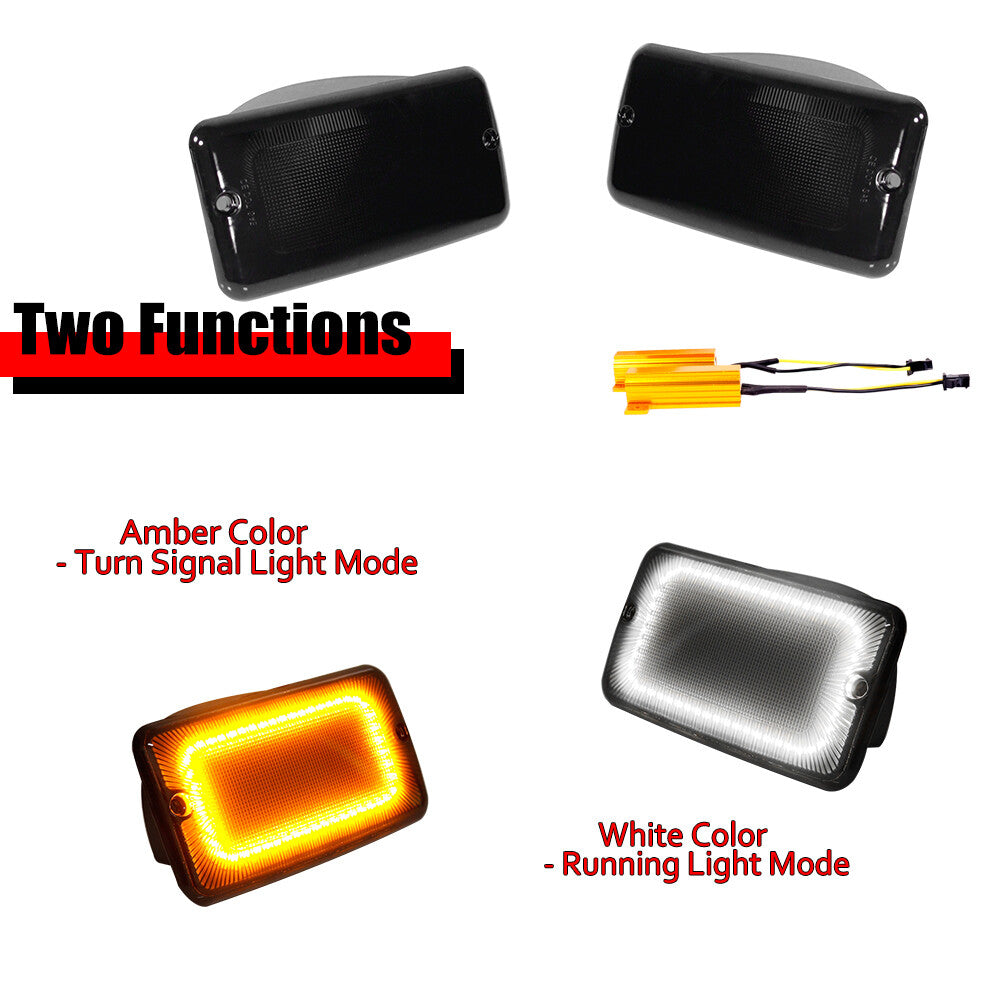 Black switch LED front bumper turn signal for Jeep for Wrangler TJ 97-06- v