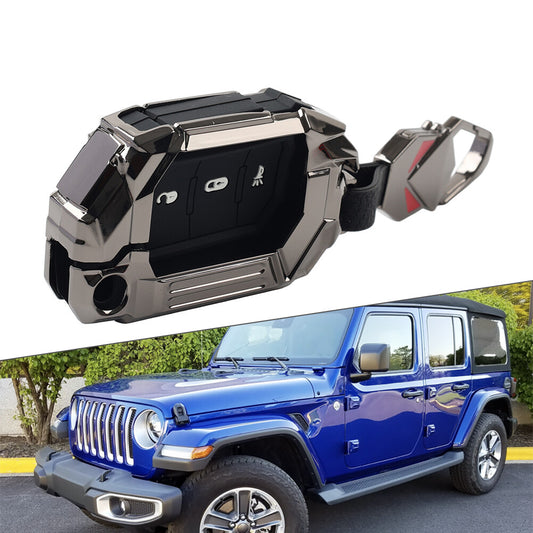 for Smart Keyless Remote Key Fob Cover for Jeep for Wrangler 2018-2024 Gladiator 20-24