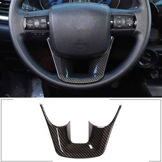ABS Carbon Fiber Car Steering Wheel U-Shaped Cover Trim For Toyot@a Hilux 15-21 n