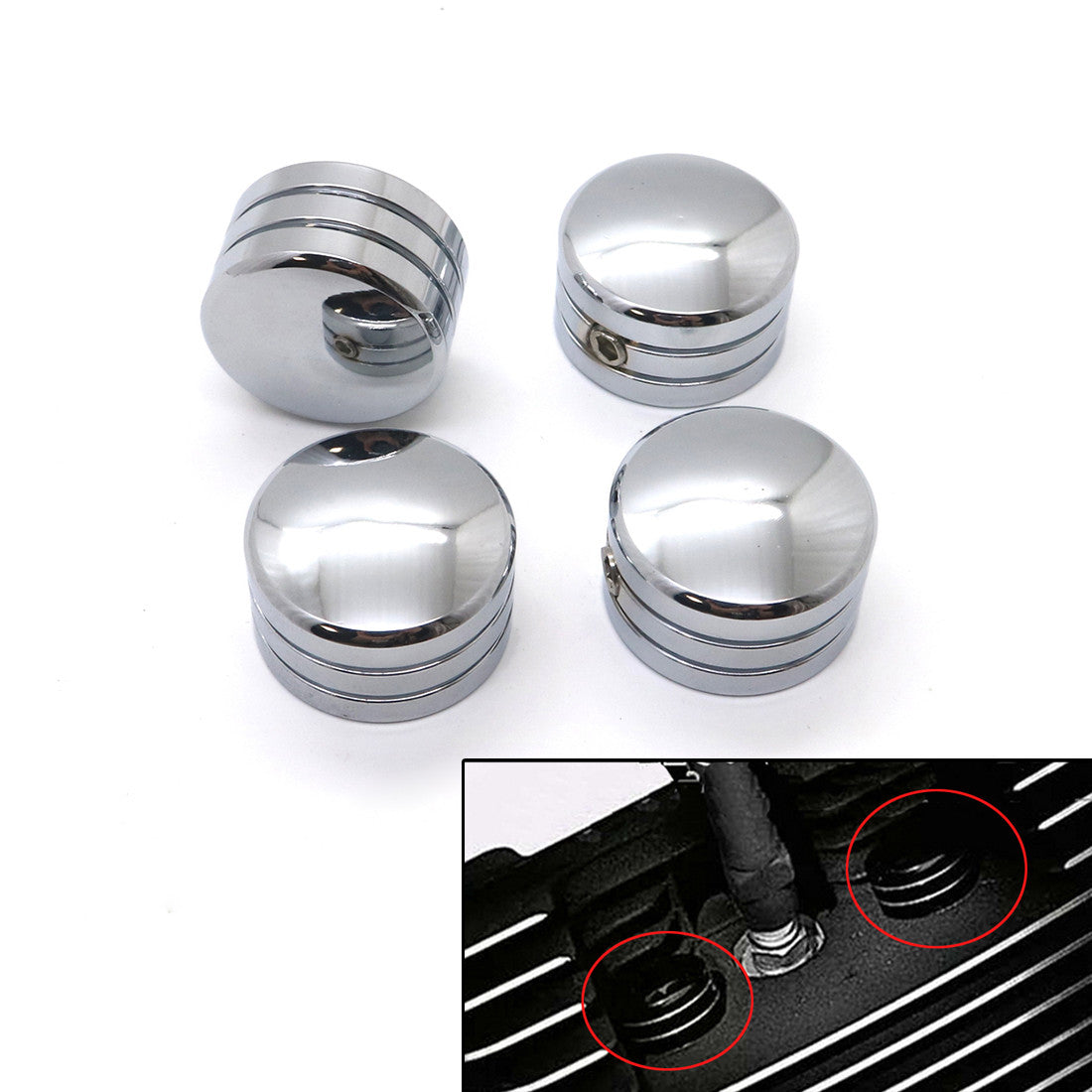 Chrome Spark Plug Head Bolt Cap Cover Plug for Harley Twin Cam Touring 1999-2017 Q
