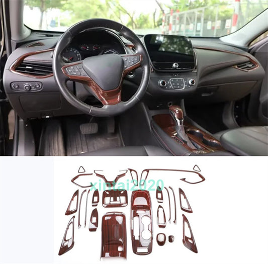 Red Wood Grain Car Interior Decoration Cover Trim For 2016-24 for Chevrolet Malibu