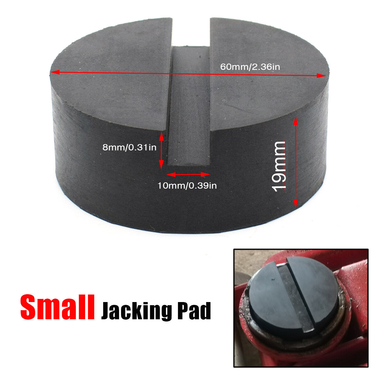 Trolley Jack Saddle Pad Small Jack Pad Jacking Adapter Pad Slot 10 mm Rubber Car