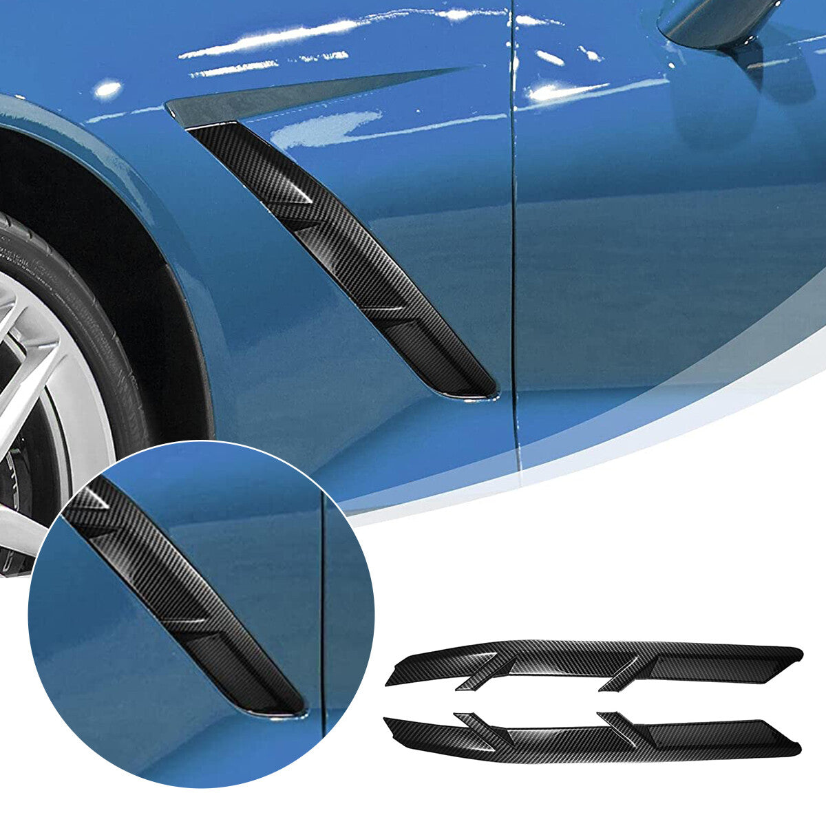 * Matte Black Side Fender Grille Molded Panel Cover Trim for Hummer H2 2003-09