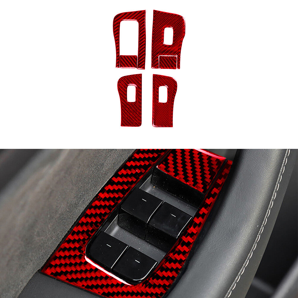 Red Carbon Fiber Passenger Side Door Accent Cover Trim for Acura TSX 2009-2014 v