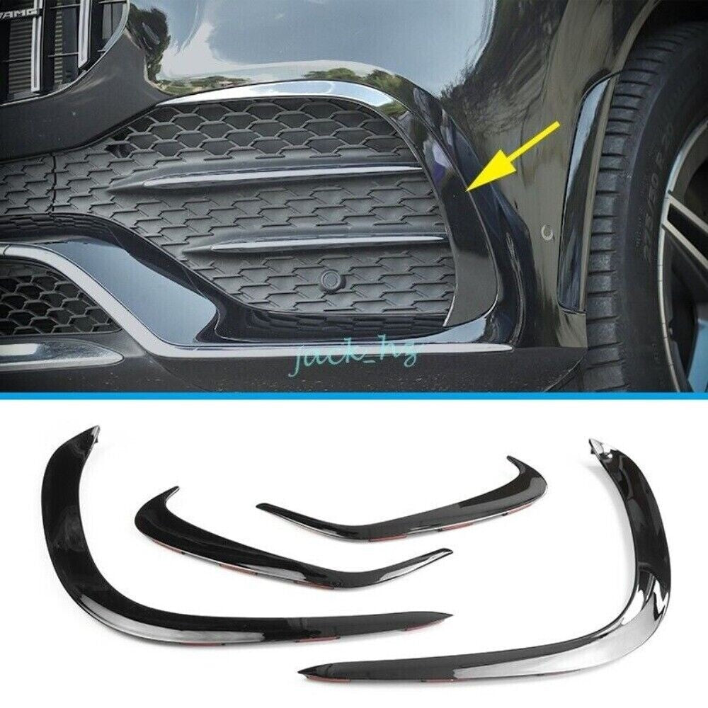 Black Front Rear AMG Bumper Fog Light Trims For 2020-2021 for Mercedes GLE W167,V167 n