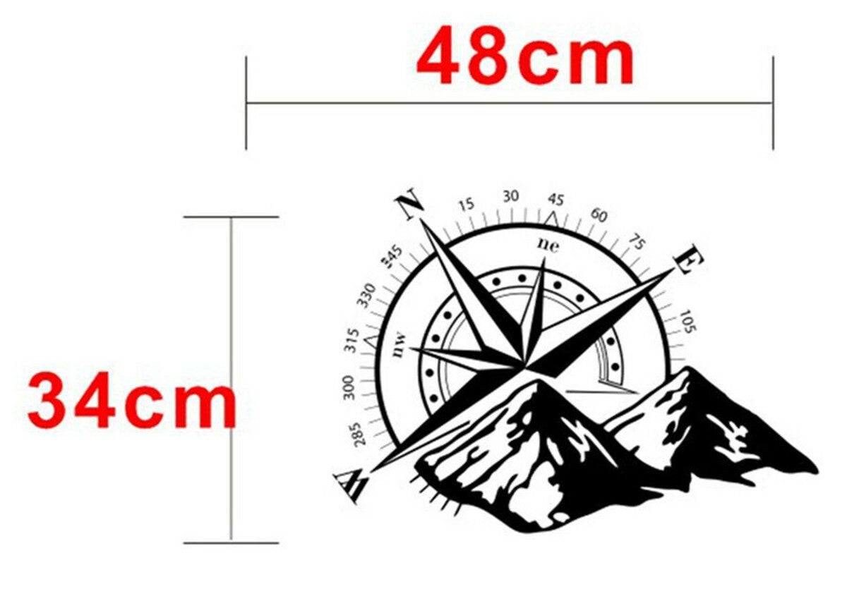 Compass Mountain Vinyl Decal -Sticker Fit for Car Truck Body Window Decoration